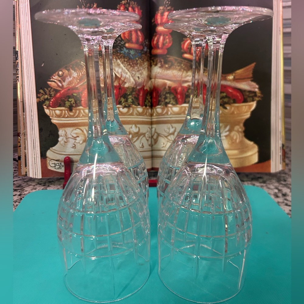 Ralph Lauren Cocktail Party Lead Crystal Water Goblets Set of 4